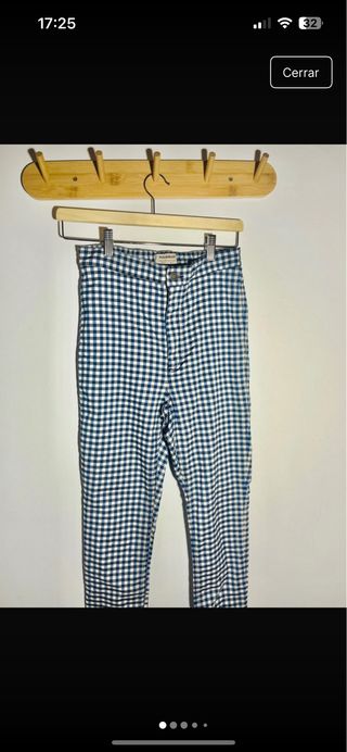 Pantalones Pull&Bear cuadros azules