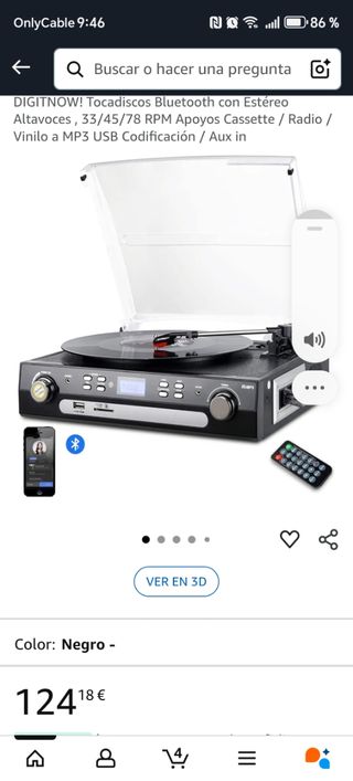 Tocadiscos vinilo portátil