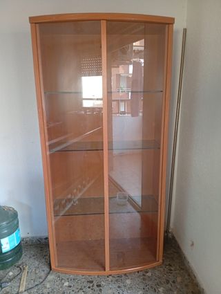 Vitrina de madera con cristal - Marrón