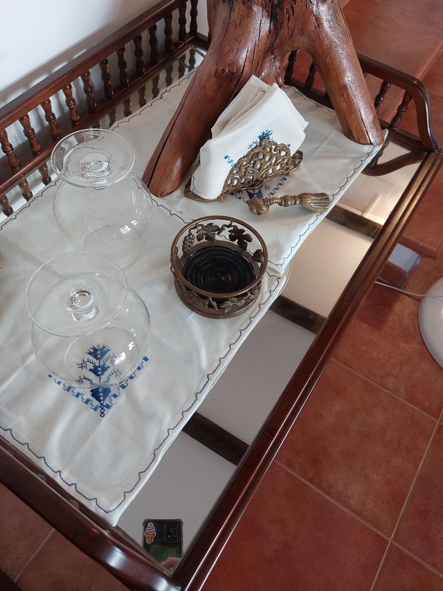 Mueble bar carrito madera