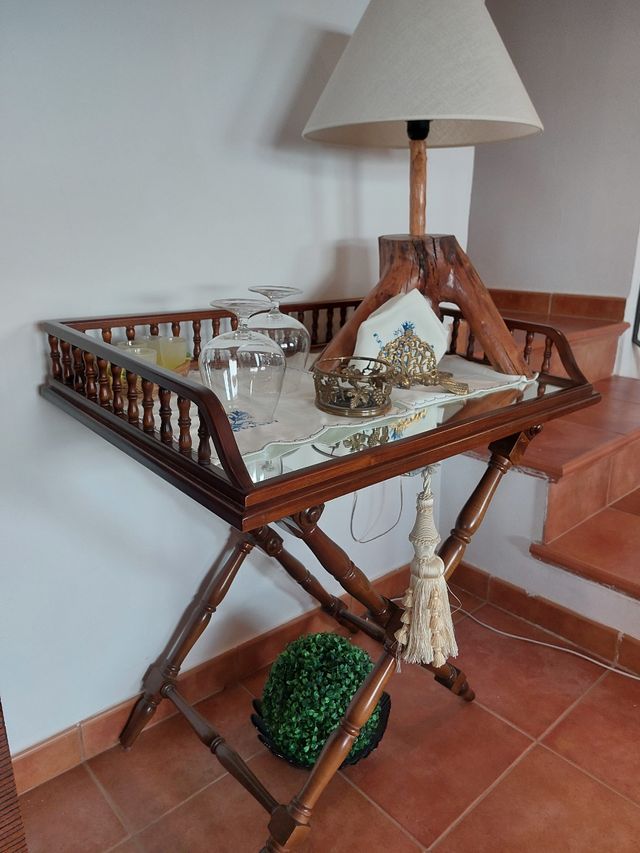 Mueble bar carrito madera