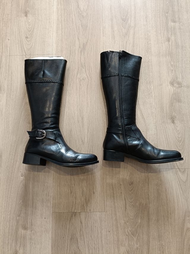 Botas italianas piel negras mujer. Paola F.M-7081