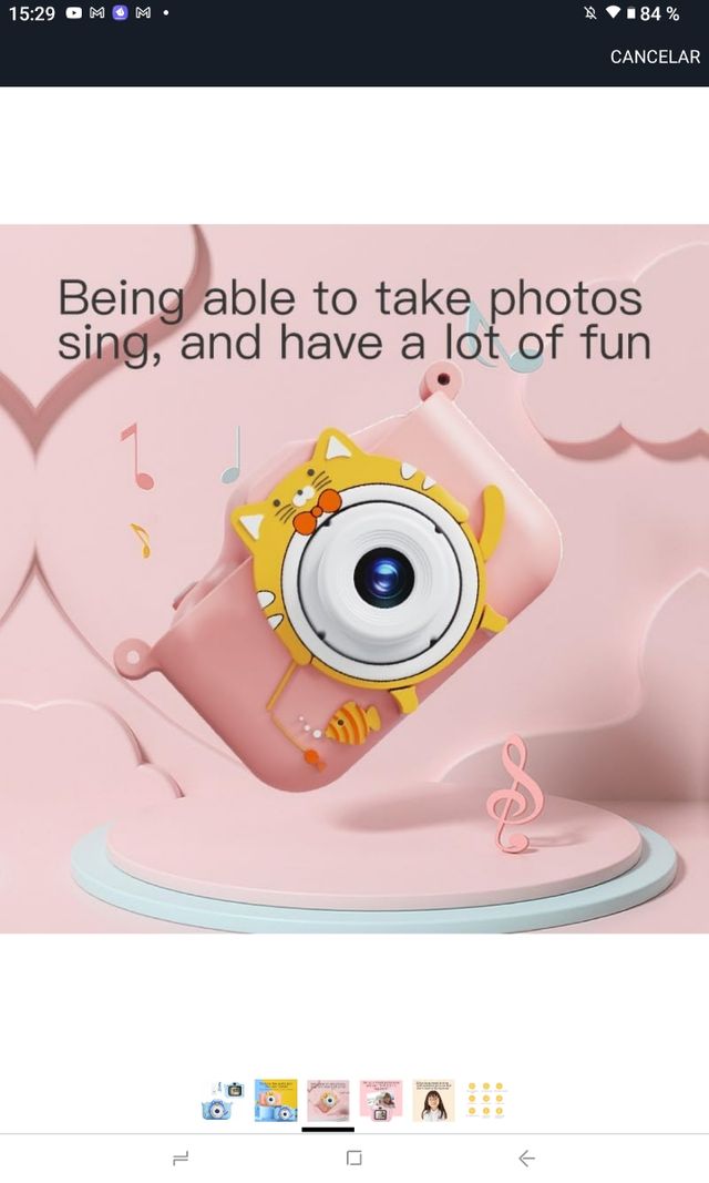 Cámara infantil azul para fotos