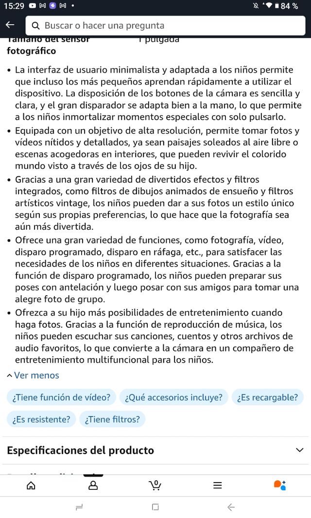 Cámara infantil azul para fotos