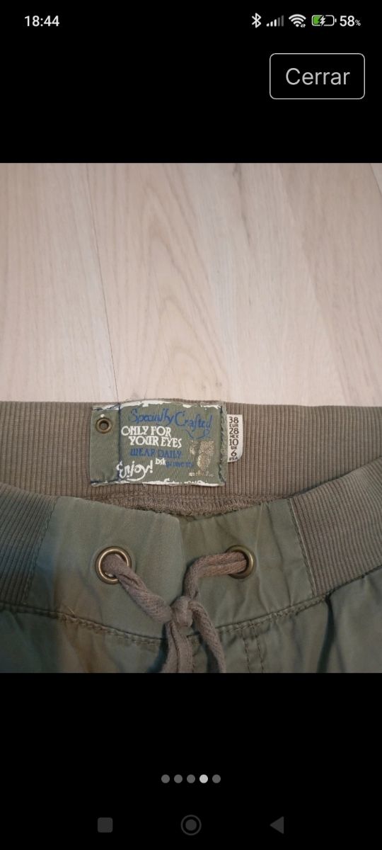 Pantalones pirata verde oliva