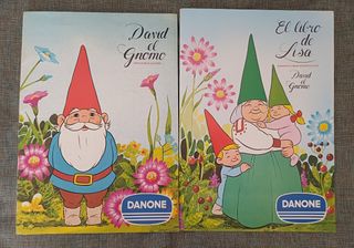 2 album cromos David el Gnomo y Lisa, Danone