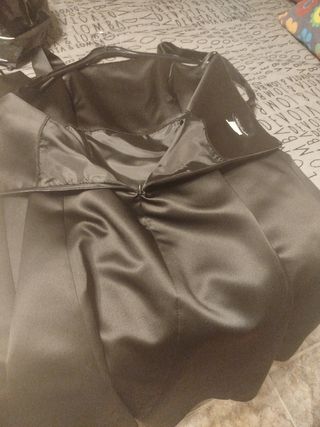 Vestido fiesta negro multicolor Talla Grande lo