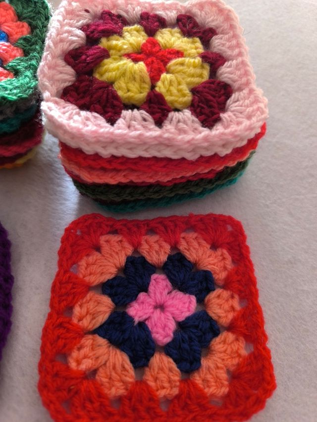 Cuadrados granny crochet: Colores lote