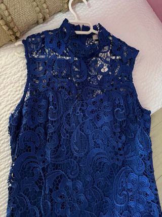 Vestido azul fiesta encaje