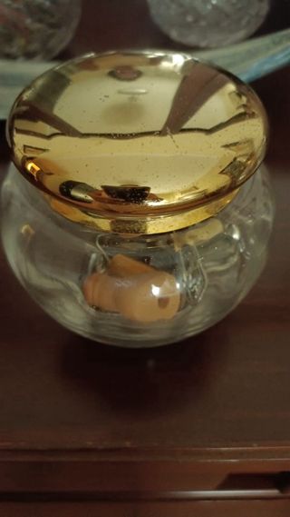 Juego tocador cristal dorado