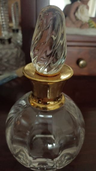 Juego tocador cristal dorado
