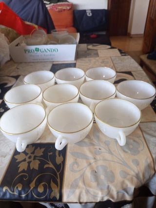 Juego de café porcelana dorado