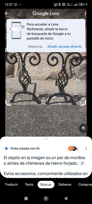 Pareja de morillos hierro forjado