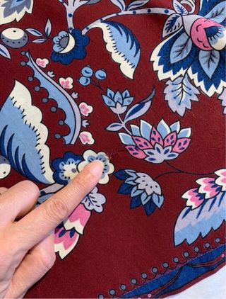 Gonna fiori vintage bordeaux