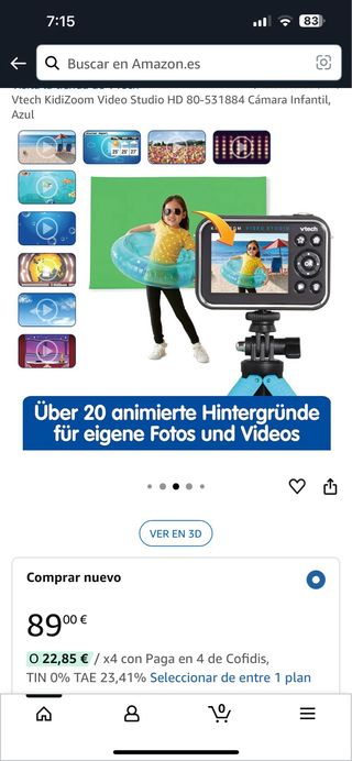 VTech KidiZoom Cámara Infantil Azul