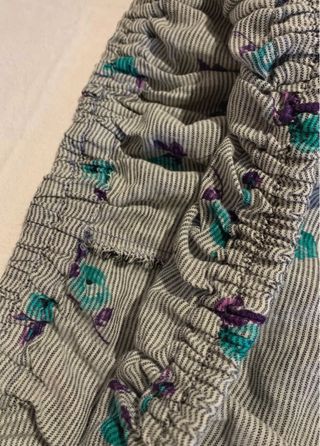 Gonna vintage fiori grigio-turchese