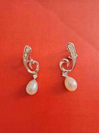 Pendientes plata perla - NUEVOS