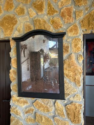 Espejo antiguo de madera con marco