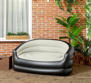 Sofá inflable 2 personas - beige/negro