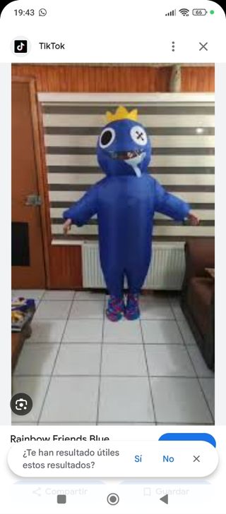 Disfraz inflable de Blue Rainbow friend