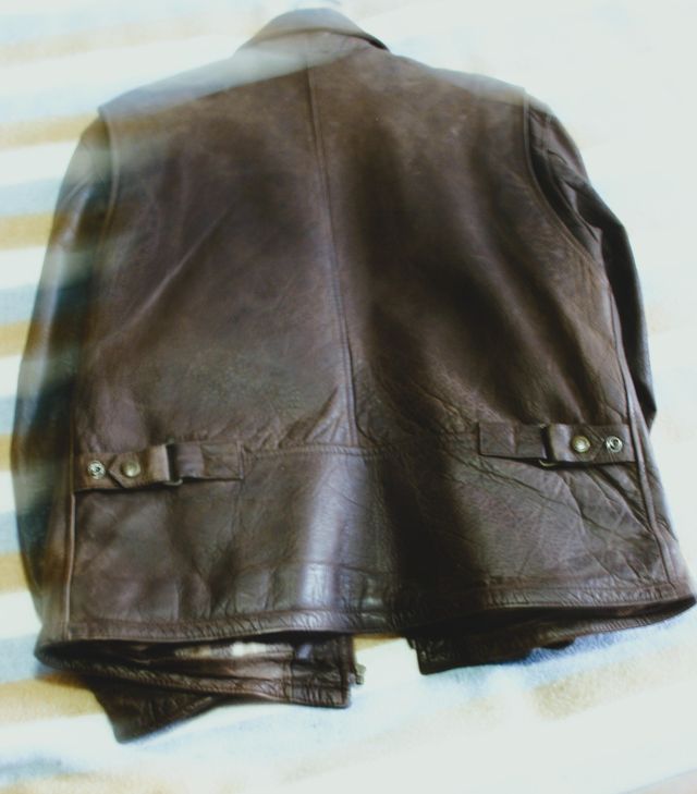 Cazadora cuero marrón oscuro talla L