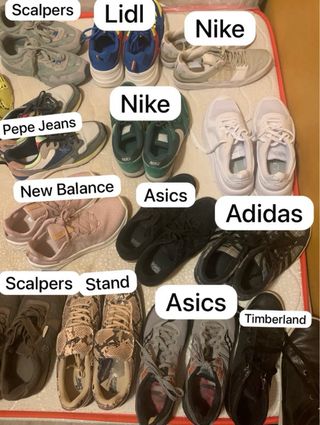 Lote zapatillas: Asics, North  Face, Scalpers...