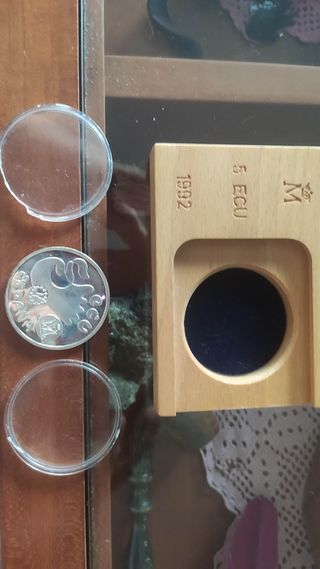 Moneda 5 ECUS España 1992 plata