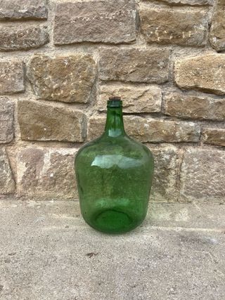 Botella cristal verde antigua
