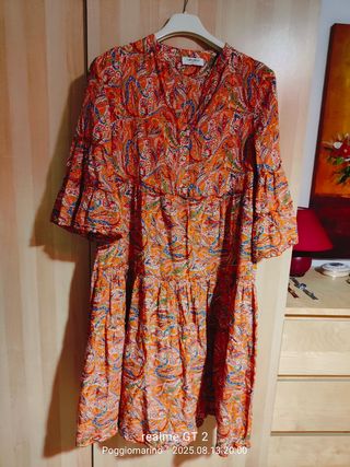 Vestito Camomilla in fantasia dei colori arancione