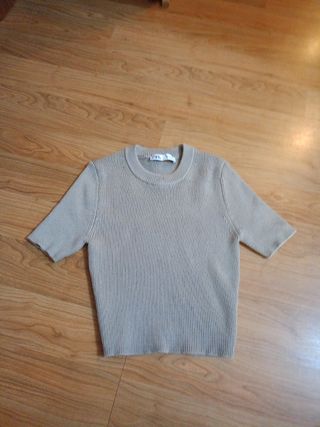 Top Zara beige - Talla S
