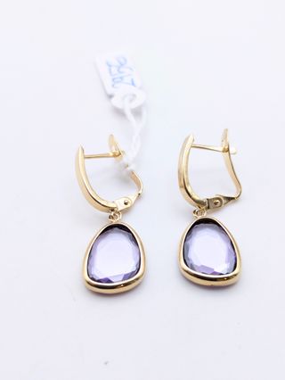 Pendientes oro 18k - tipo Amatistas