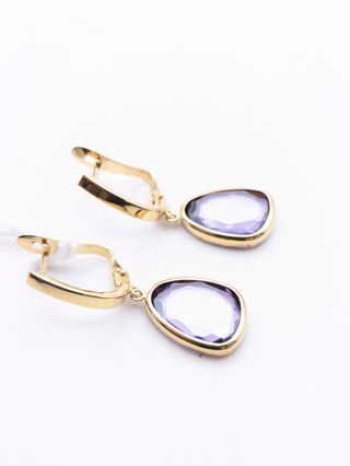 Pendientes oro 18k - tipo Amatistas
