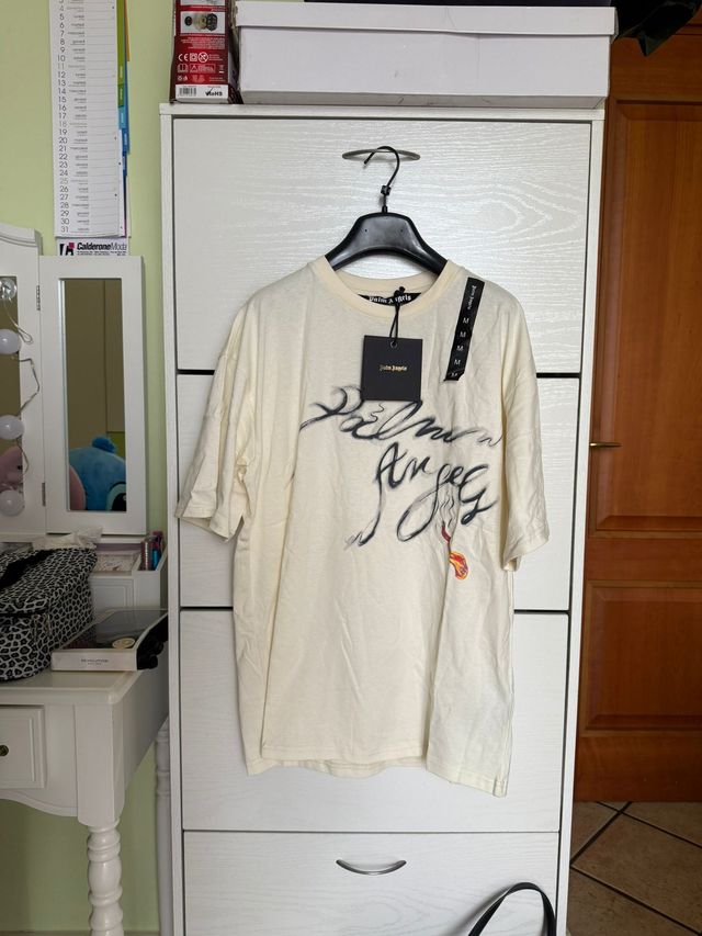 Palm Angels T-Shirt Bianca Oversize M