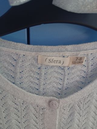 Chaqueta niña Sfera plata. Talla 7-8