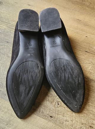 Zapatos negros planos de ante