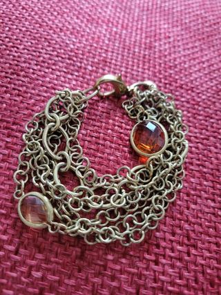 Pulsera oro viejo, amatista