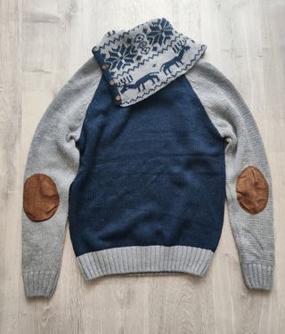 Suéter BAGIRBOLLUK Design azul y gris