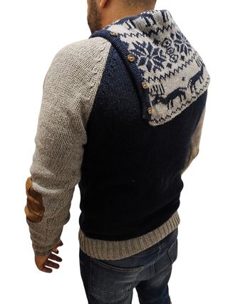 Suéter BAGIRBOLLUK Design azul y gris