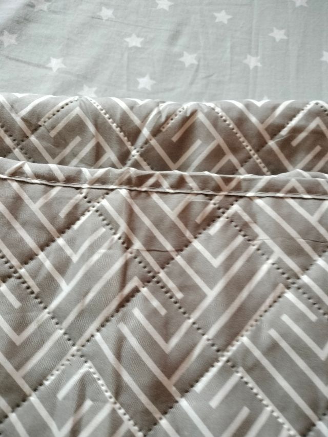 Colcha bouti gris-blanca