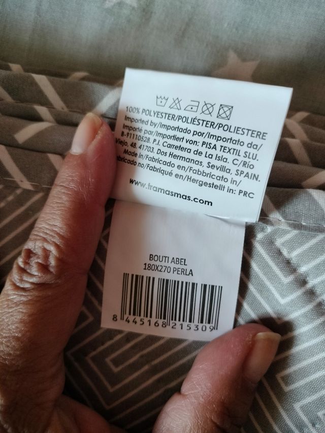 Colcha bouti gris-blanca