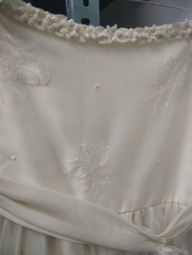 Vestido comunión niña blanco roto