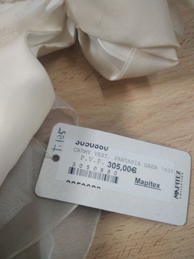 Vestido comunión niña blanco roto