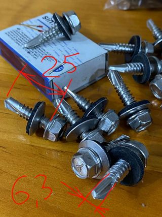 Tornillos para metal ,techo , 6,2 x 25 mm , 1 kg