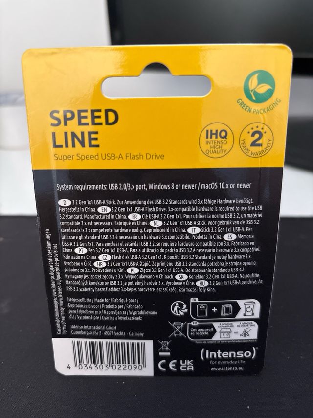 PenDrive Intenso 256GB USB 3.2 - Novo