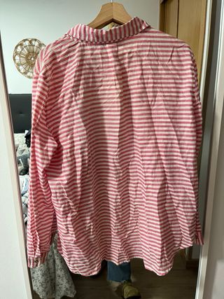 Camisa Zara Basic rayas rosa-blanco