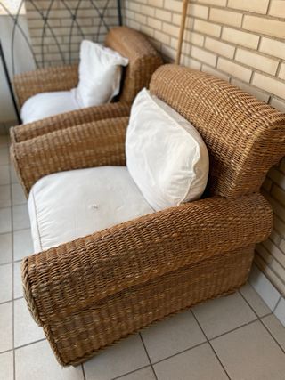 Conjunto Terraza de Sillones mimbre y mesa