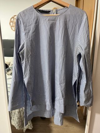 Camisa Zara rayas azul-blanca