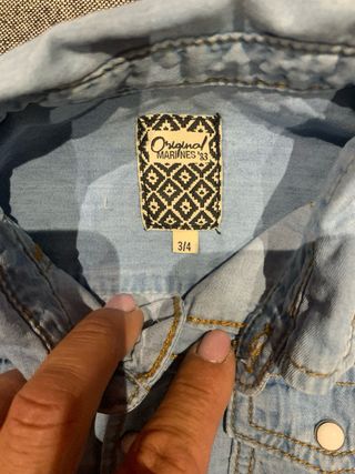 Camicia jeans bimbo maniche corte...3/4 anni