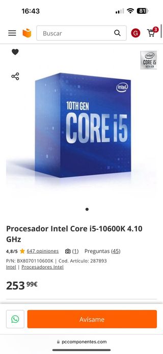 PC Gaming Intel i5-10600K + RTX 3060 12GB + 32GB R