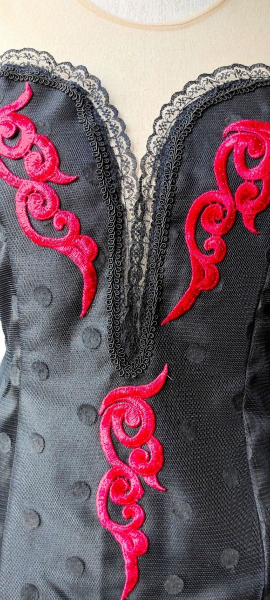 Blusa flamenca negra | Tul y encaje | Diseño único